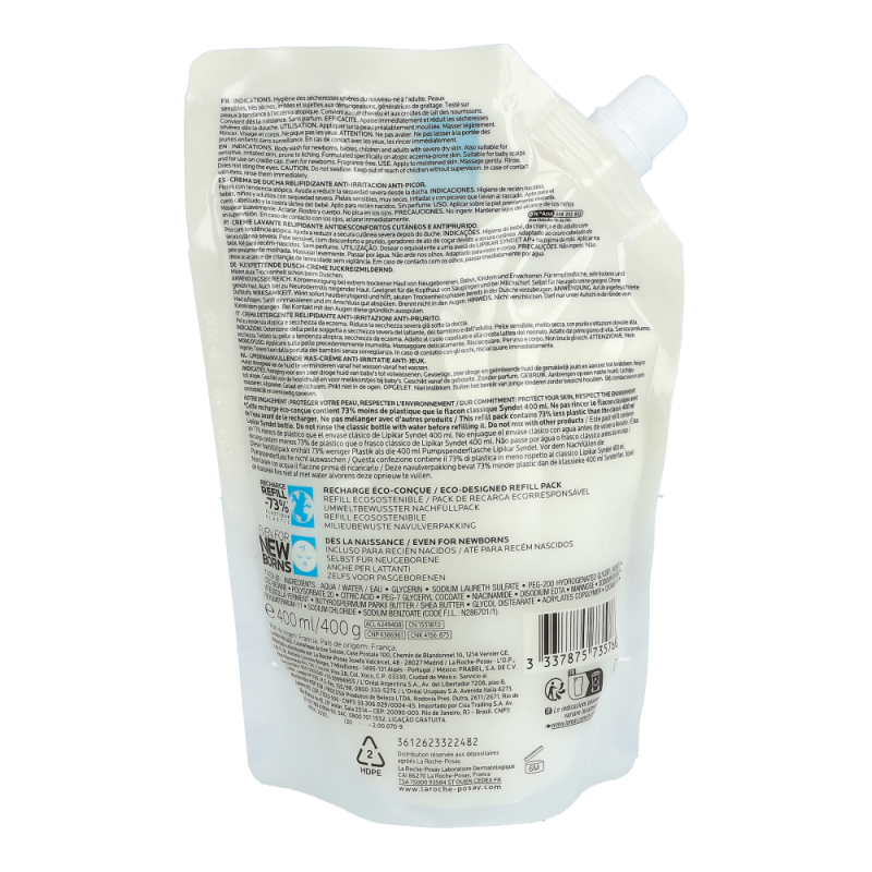 La Roche-Posay Lipikar Syndet AP+ Nachfüllpackung 400 ml