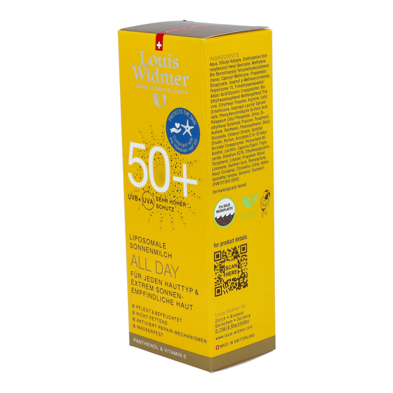 Louis Widmer All Day Sonnenmilch 50+ leicht parfümiert 100 ml