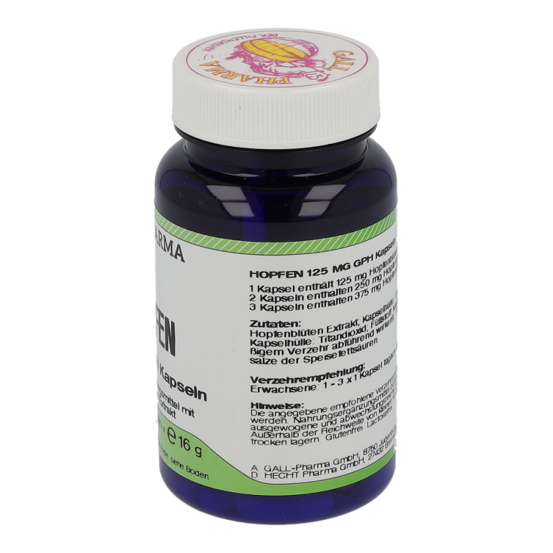 Gall Pharma HOPFEN 125mg Kapseln bei Schlaf- & Einschlafstörungen – 60 Stk