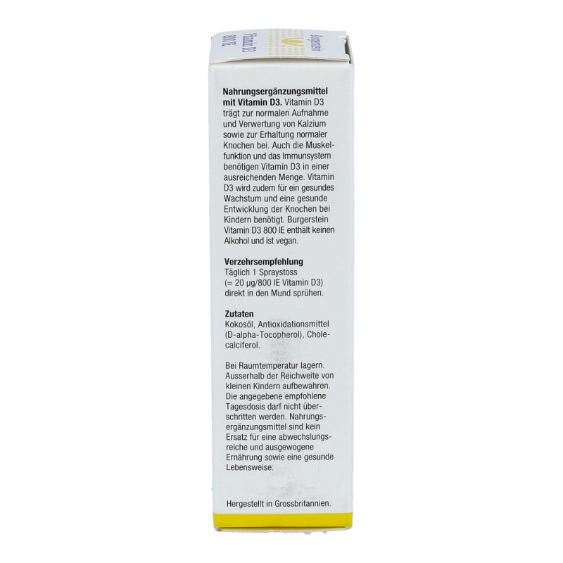 Burgerstein Vitamin D3 Spray 800 I.E. 20 ml