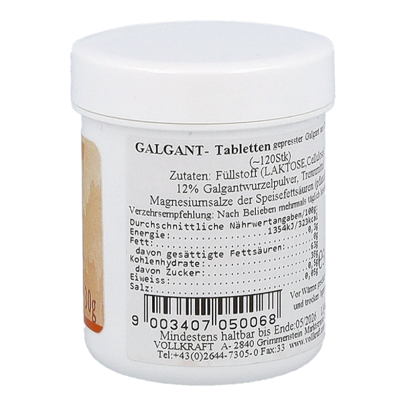 Vollkraft Galgant Tabletten 30 g