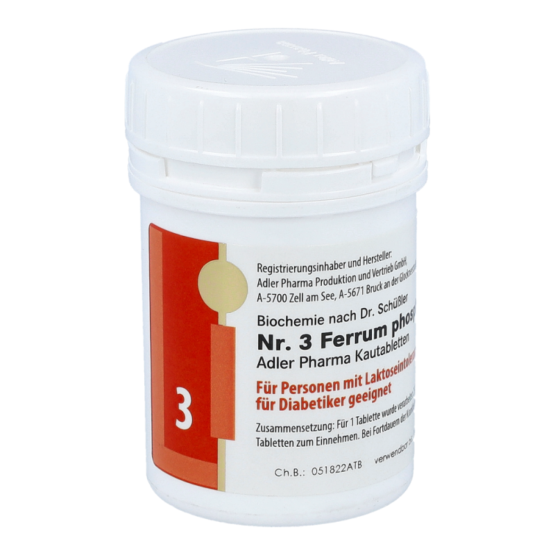 Schüßler Nr. 3 Ferrum phosphoricum D12 Kautabletten 100 g