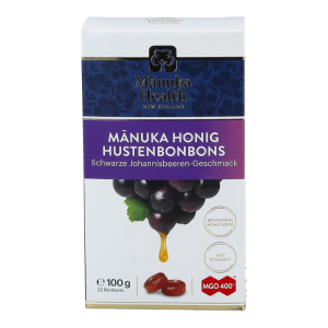 Manuka Honig MGO 400+ Hustenbonbons Schwarzer Johannisbeeren-Geschmack