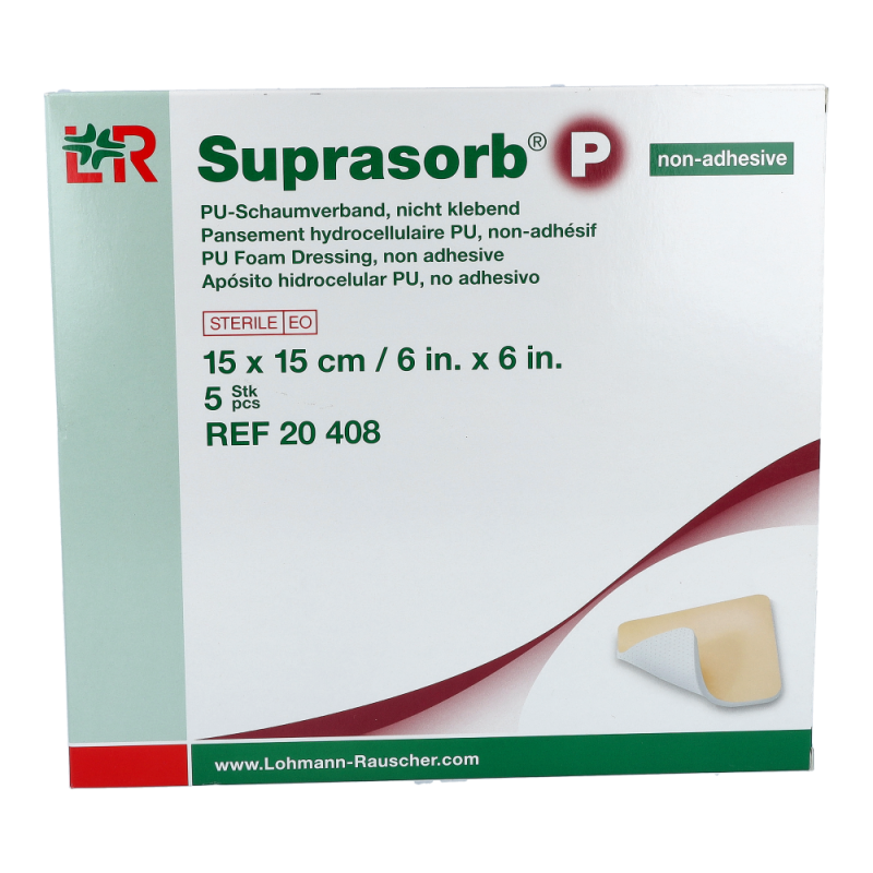 Suprasorb P PU-Schaumverband nicht klebend 5 Stk. 15 x 15 cm