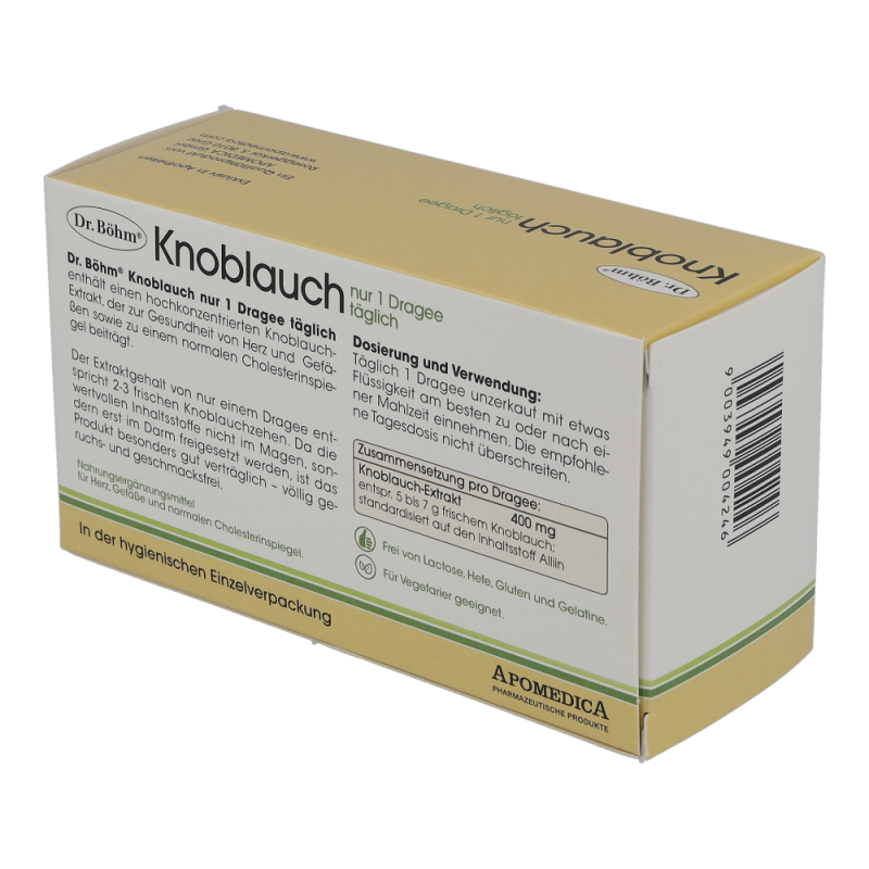 Dr. Böhm Knoblauch nur 1 Dragee täglich