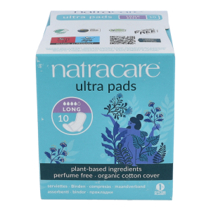 Natracare Damenbinden Ultra Lang mit Flügeln 10 Stück