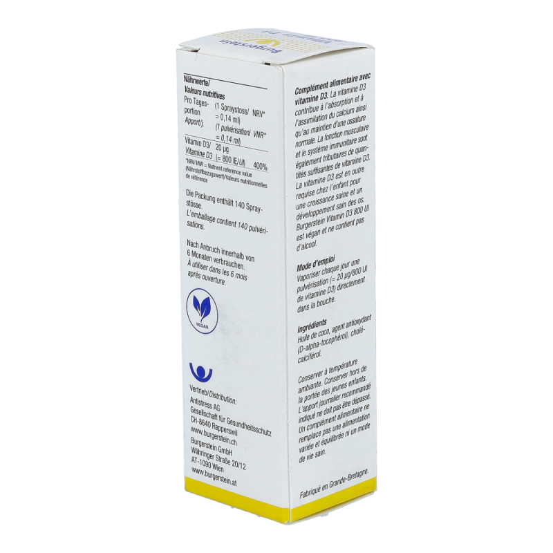 Burgerstein Vitamin D3 Spray 800 I.E. 20 ml