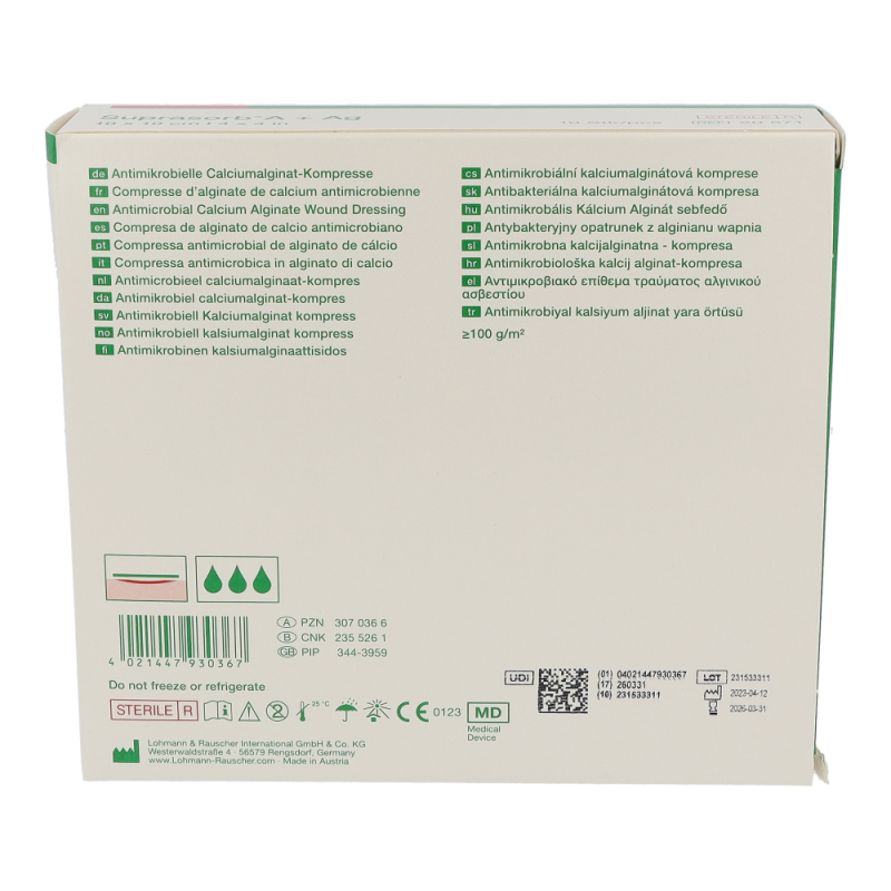 Suprasorb A+AG Alginatverband 10 Stk. 10 x 10 cm