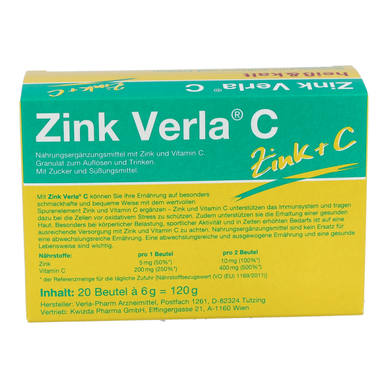 Verla Zink C Granulat Himbeer 20 Stk.