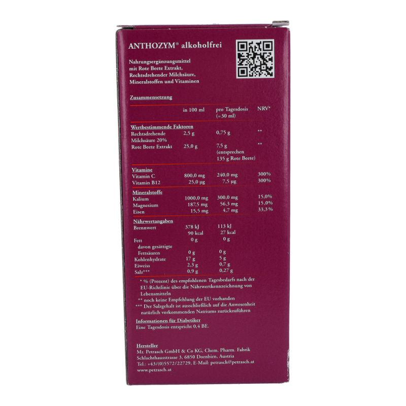Petrasch Anthozym Saft alkoholfrei 495 ml