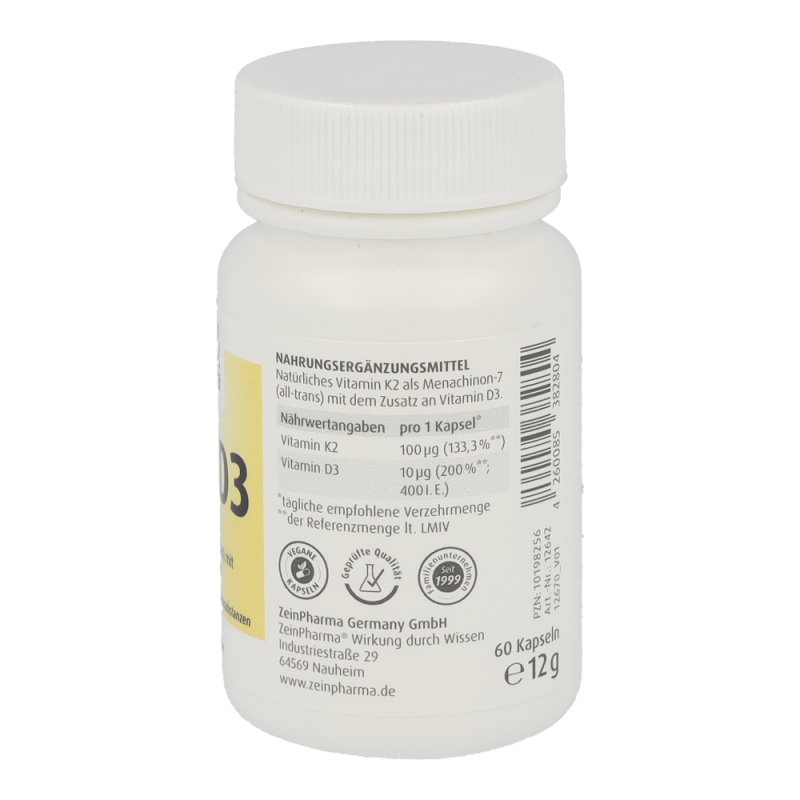 ZeinPharma VITAMIN K2 + MENACHINON – 7 100µg – 60 Stk