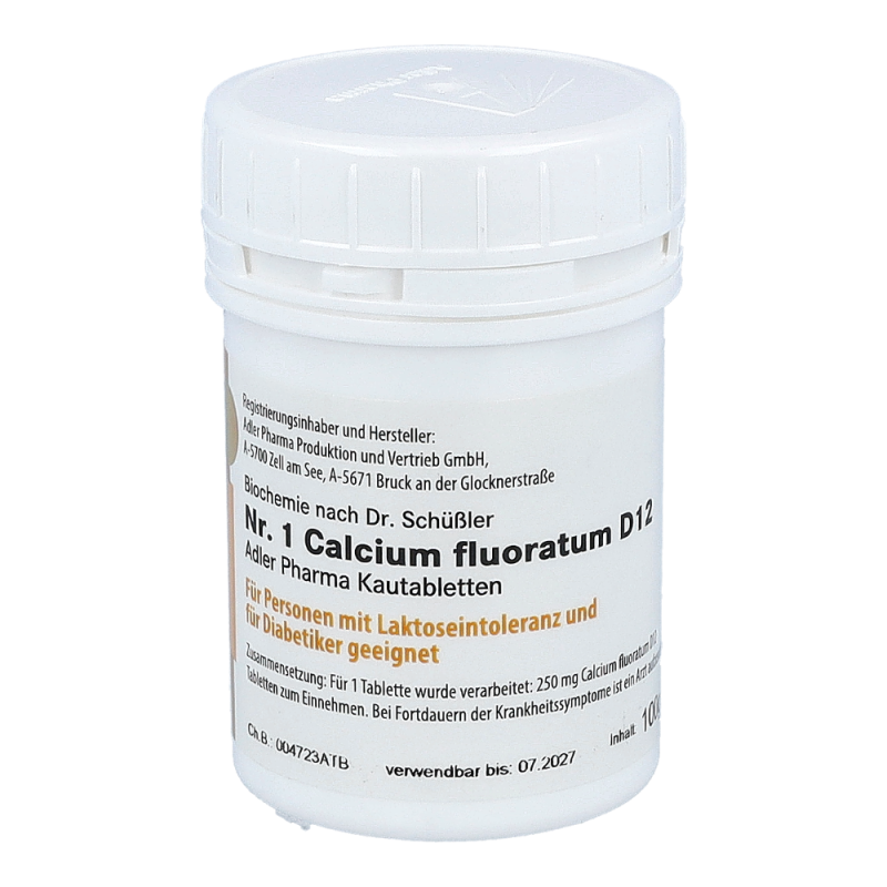 Schüßler Nr. 1 Calcium fluoratum D12 Kautabletten 100 g