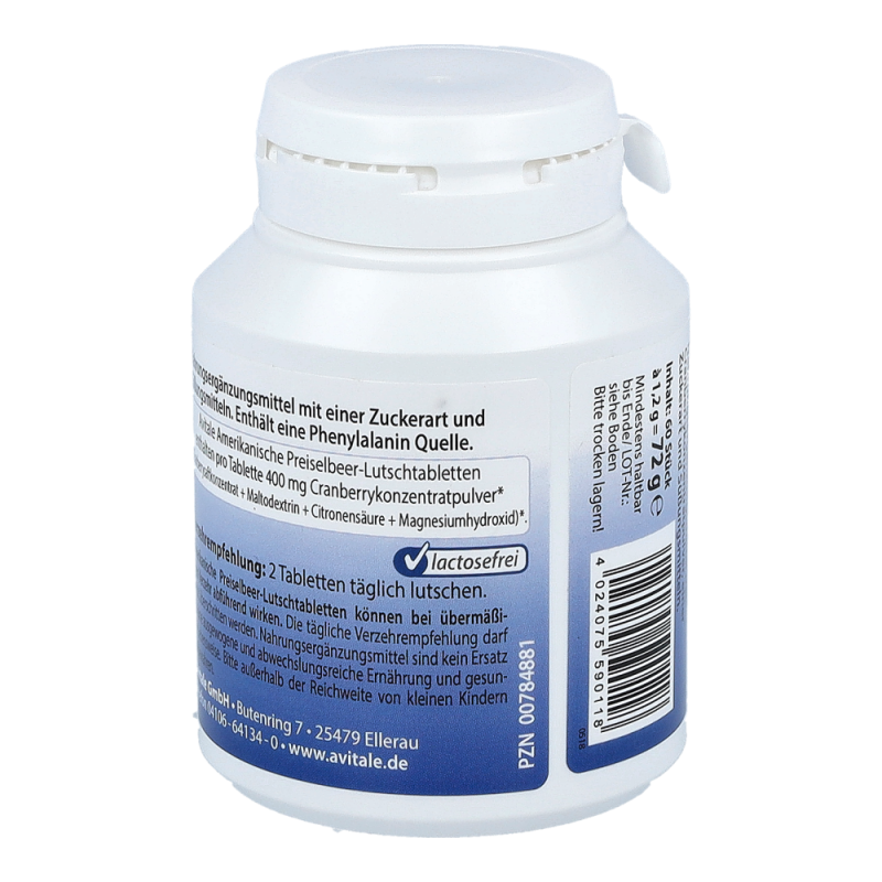 Avitale Preiselbeere Amerikanisch Lutschtabletten 60 Stk.