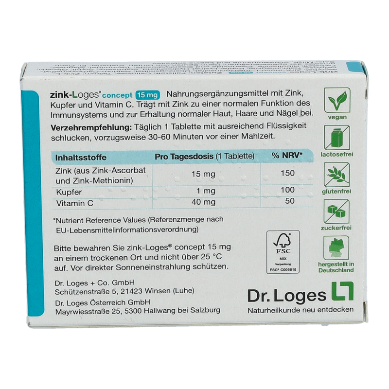 zink-Loges concept 15 mg Filmtabletten 30 Stk.