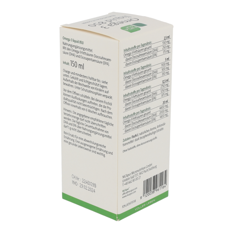 Nicapur Omega 3 liquid 850 150 ml