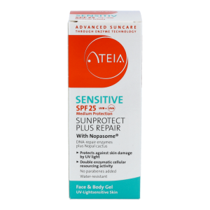 ATEIA® SPF 25 SUNPROTECT PLUS REPAIR, 2% Nopasome® – Gesicht & Körper Gel, für Sensible bis Allergische Haut