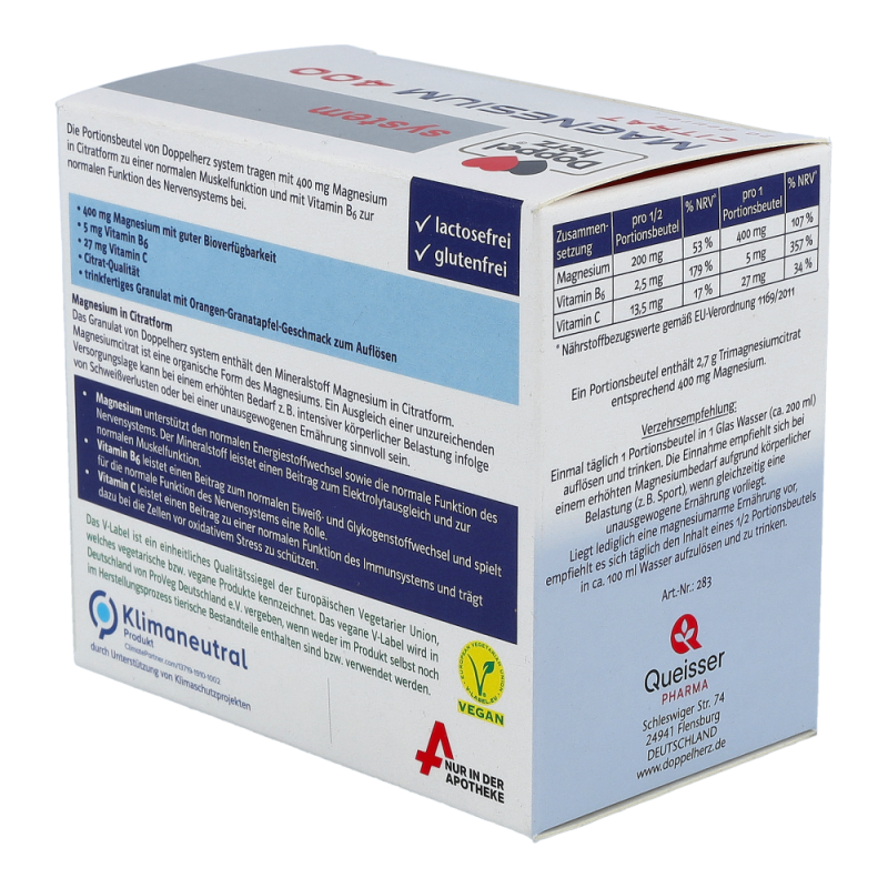Doppelherz system Magnesium Citrat 400 20 Stk.