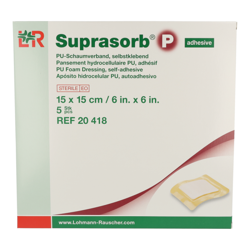 Suprasorb P PU-Schaumverband selbstklebend 5 Stk. 15 x 15 cm