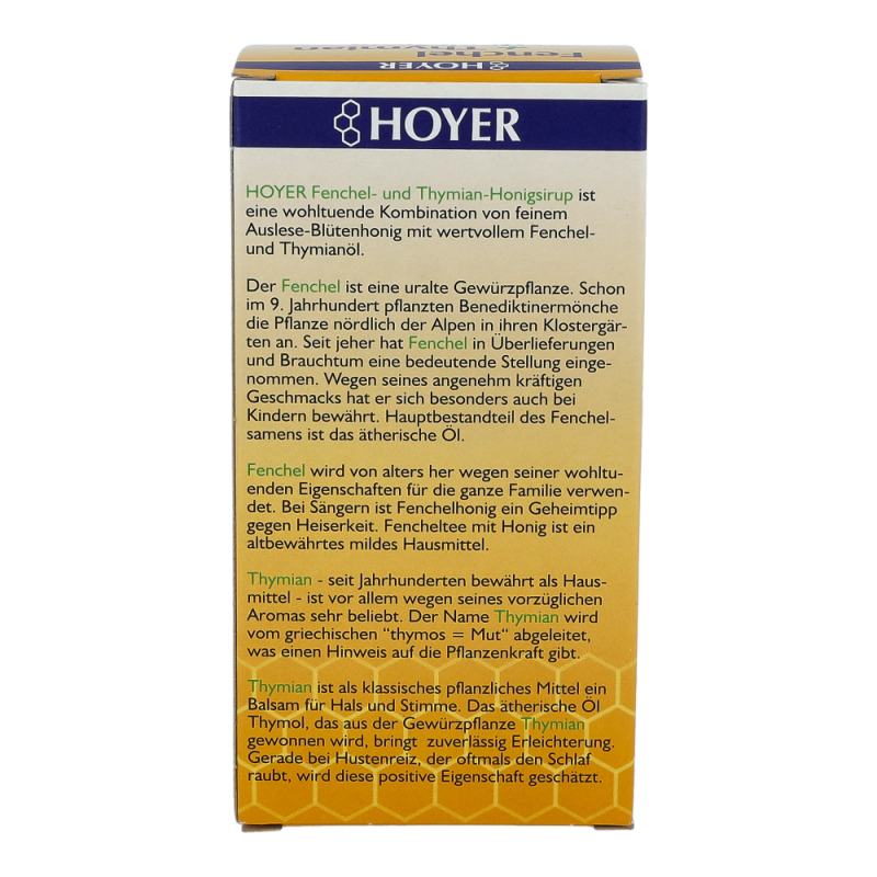 Hoyer Fenchel und Thymian Honigsirup 250 g