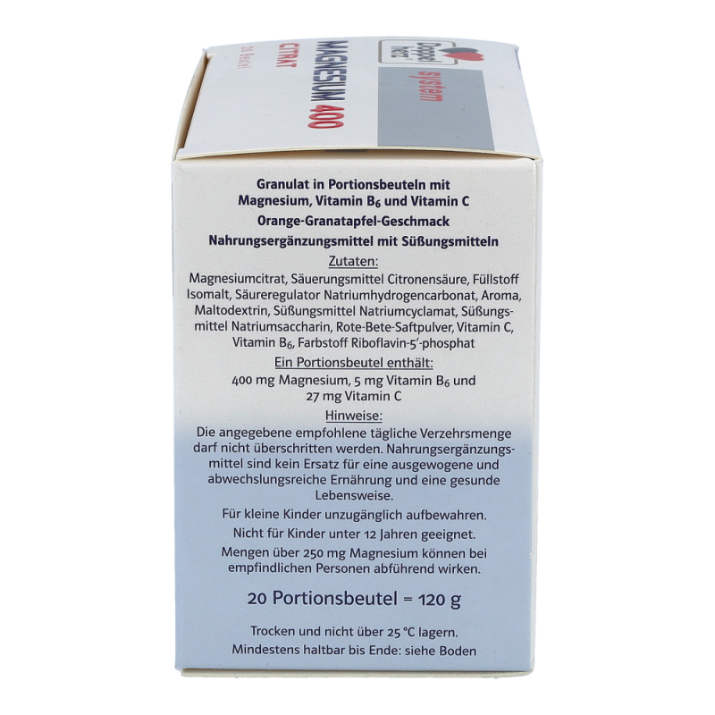 Doppelherz system Magnesium Citrat 400 20 Stk.