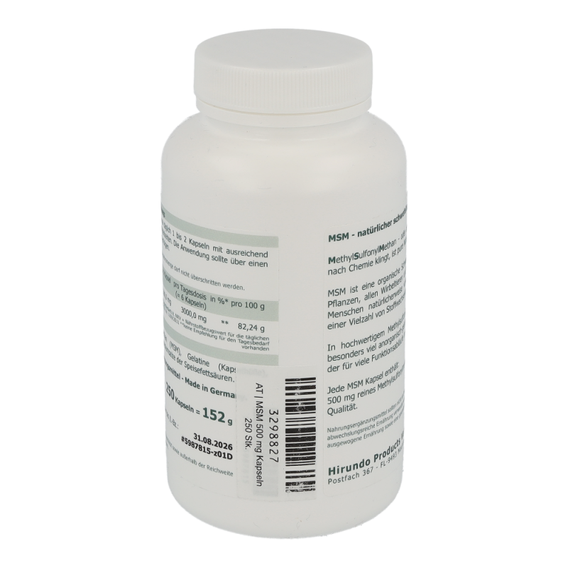 The Nutri Store MSM 500 mg Kapseln 250 Stk.