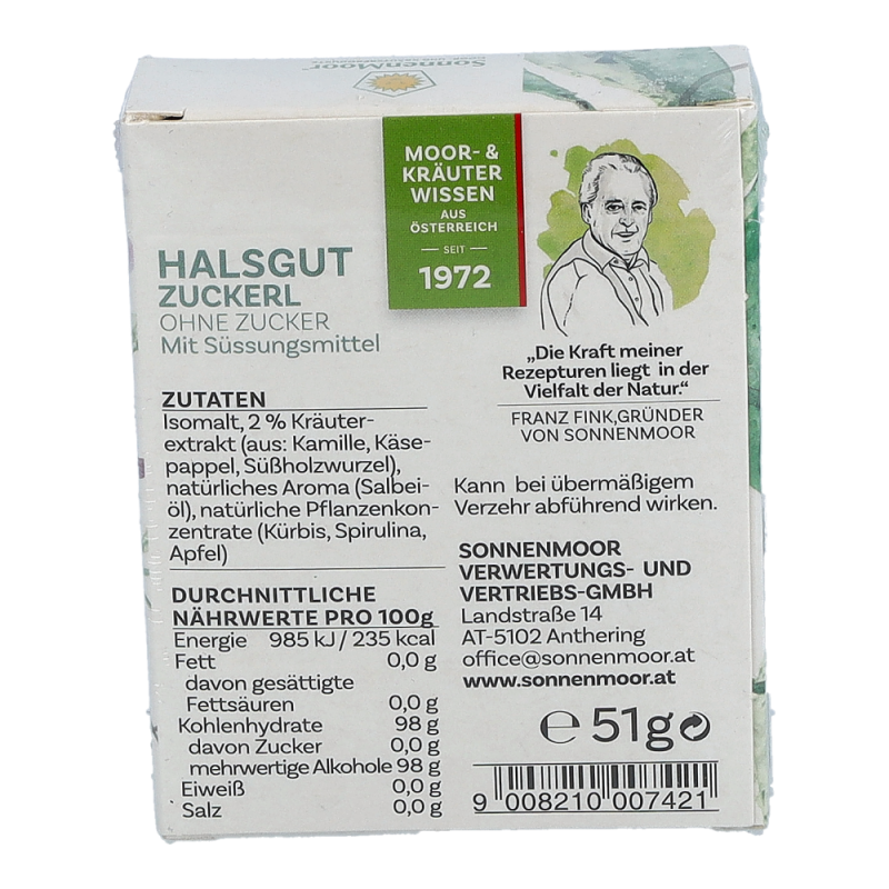 SonnenMoor Halsgut Zuckerl – Ohne Zucker