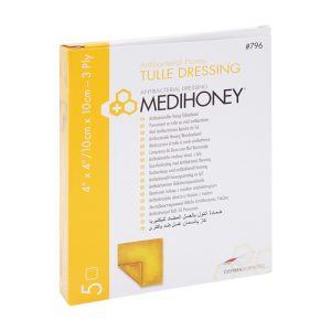 Medihoney antibacterial Tüllverband 5 Stk. 10 x 10 cm