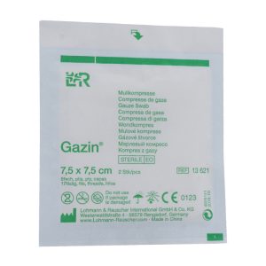 Gazin Mullkompresse steril 2 Stk. 8-fach 7,5 x 7,5 cm