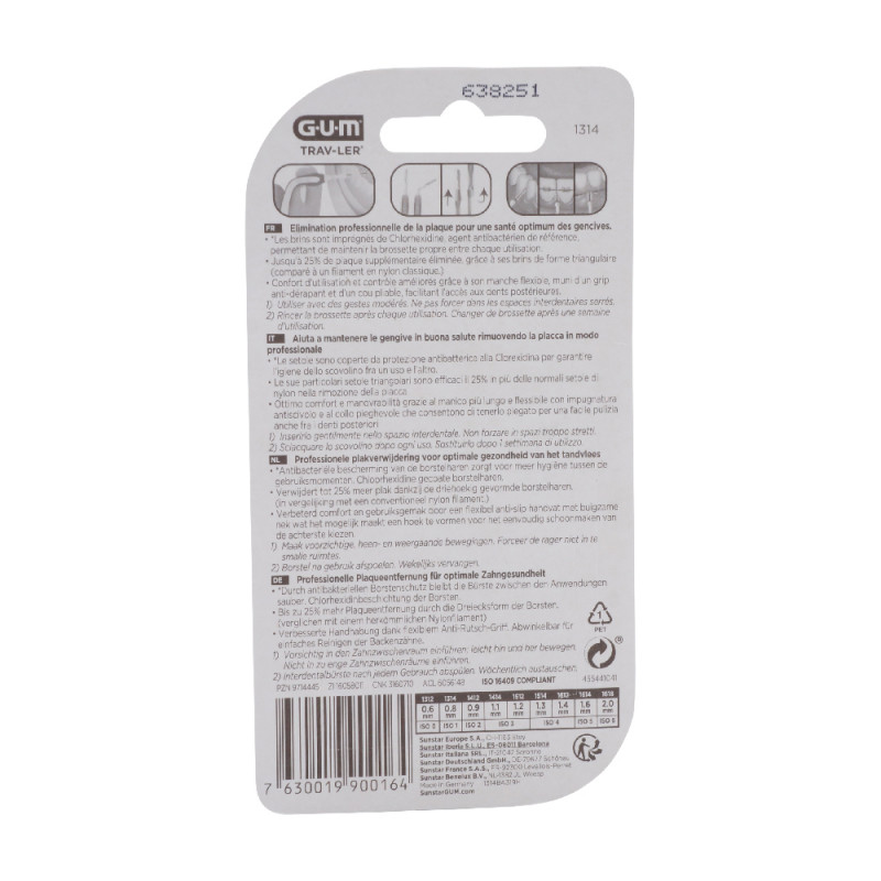 Gum TRAV-LER Inderdentalbürsten 0.8 mm 6 Stk.