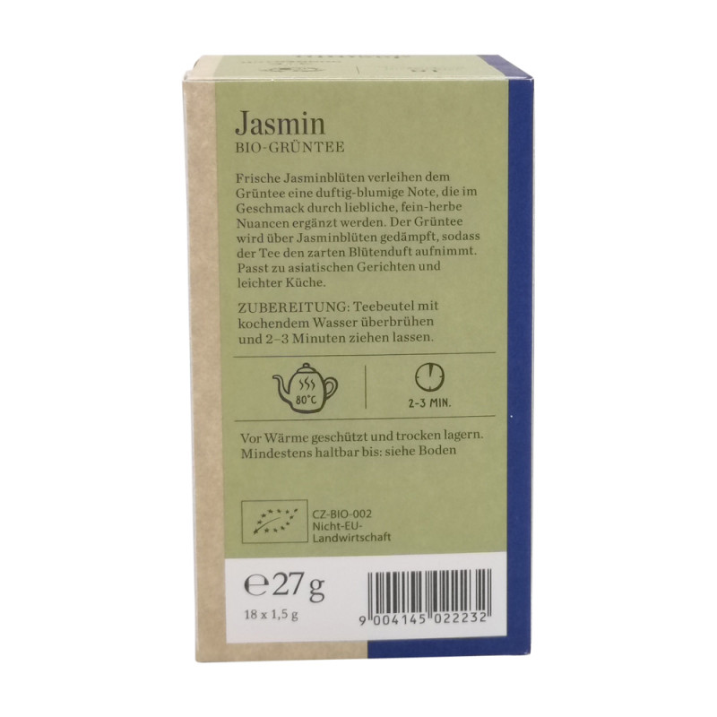 Sonnentor Grüntee Jasmin bio, Doppelkammerbeutel