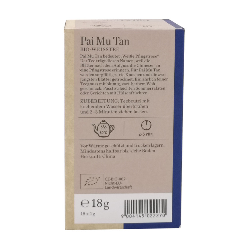 Sonnentor Weißer Tee Pai Mu Tan bio, Doppelkammerbeutel