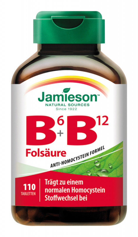 Jamieson Vitamin B6 + B12 und Folsäure 110 Tbl.
