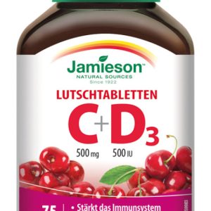 Jamieson Vitamin C & D3 500 mg/500 IU Sauerkirsche 75 Tbl.
