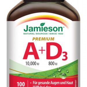 Jamieson Vitamin A & D3 10.000 IU/800 IU Premium 100 Kps.