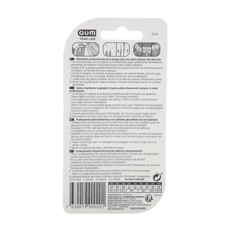 Gum TRAV-LER Inderdentalbürsten 1.3 mm 6 Stk.