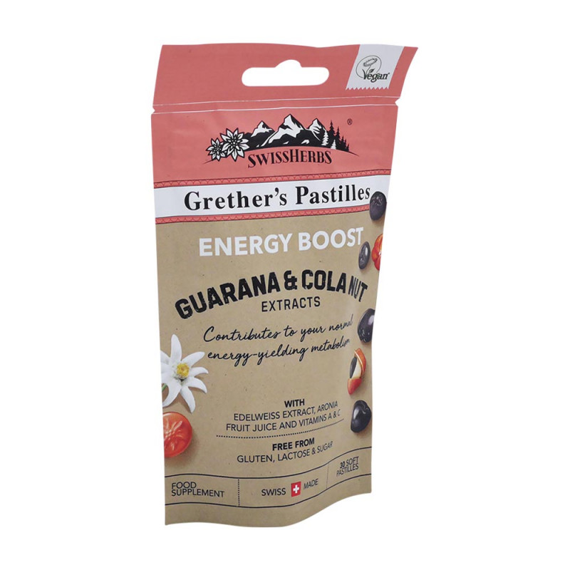 SwissHerbs Grethers Pastillen Energy Boost zuckerfrei 45 g