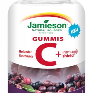 Vitamin C (125 mg) + Immun Schild Gummis Schwarze Holunder