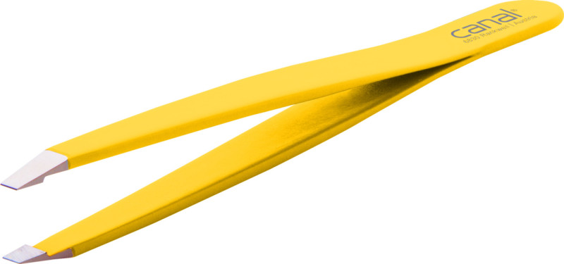 Canal Haarpinzette gelb gerade rostfrei