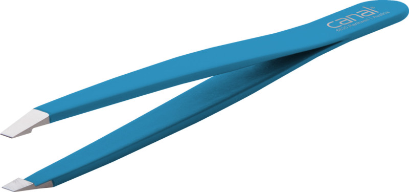 Canal Haarpinzette blau gerade rostfrei